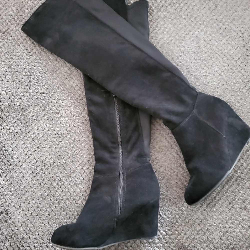 Black knee high boots